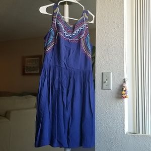 2 for 10 Blue Sleeveless Dress w Embroidery